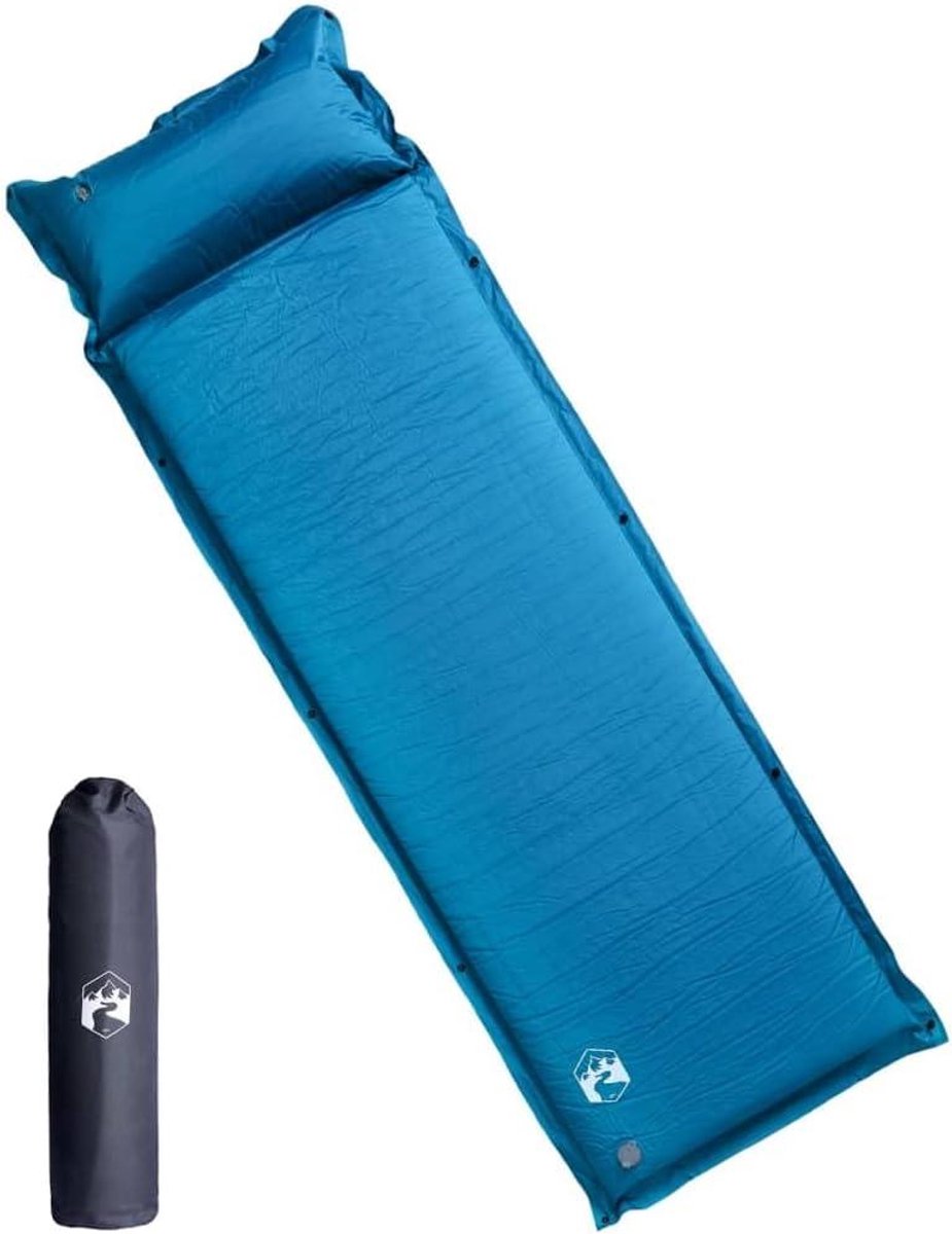 Opblaasbare Campingmatras - Kampeerluchtbed Slaapmat - Comfortabel Kamperen - Zelfopblazend met Kussen - 195 x 64 cm - Turquoise