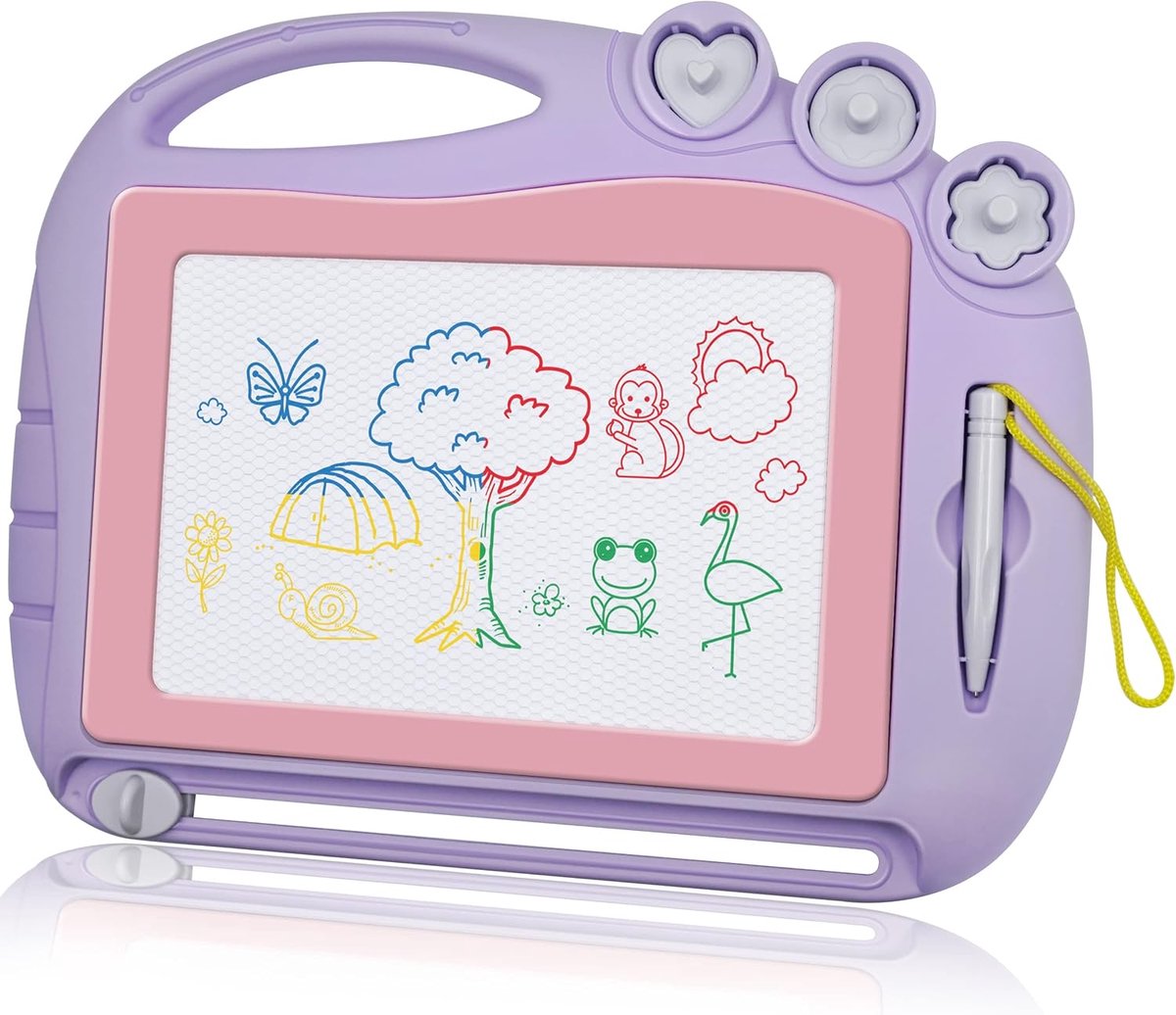 Magnetisch Tekenbord-geschenken voor 3 4 Jaar Oud Meisje, Uitwisbare Doodle ets Schetsen Schrijfblok Reisspellen, Vroeg onderwijs Leren vaardigheidsontwikkeling Speelgoed voor Peuters