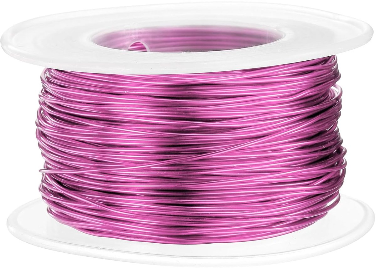 Draad, 0,8 mm, 30 meter flexibel, flexibel, geanodiseerd, metaal, modelleerdraad voor sieraden, modelleren, knutselen, doe-het-zelf, donkerroze