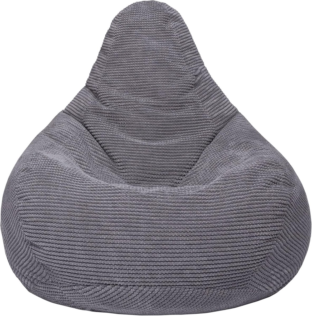 25 Volwassen Highback Zitzak Stoel | Corduroy Stof Indoor Woonkamer Gaming Zitzak Ligstoel | Interne Voering | Ergonomisch Ontwerp (Houtskool, Zitzak)