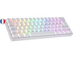 N60 Nova 60% | Heet Verwisselbaar Mechanisch Gamingtoetsenbord | 62 Toetsen Multi Color RGB LED Backlit voor PC/Mac | AZERTY ISO FR Frans (Wit, Gateron Pro Yellow)
