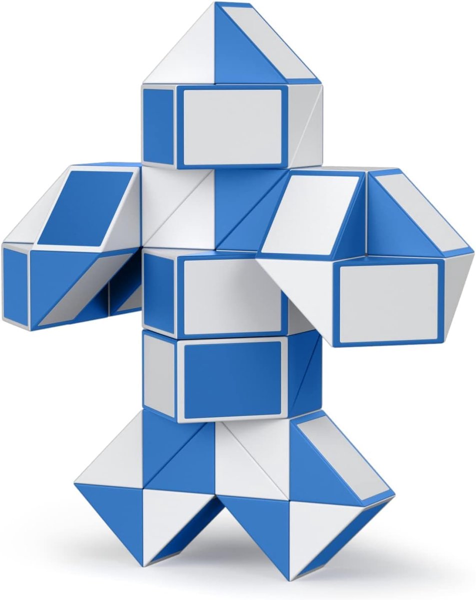 Magic Snake met 60 Segmenten, 3D Magische Slang Kubus - Puzzle Games IQ Toy voor Kinderen en Volwassenen - 1 Pack (60 Segmenten, Blauw)