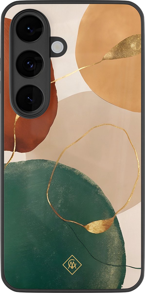 Casimoda® hoesje - Geschikt voor Samsung Galaxy S26 - Earthy Luxe - Luxe Hard Case Zwart - Backcover telefoonhoesje - Bruin/beige