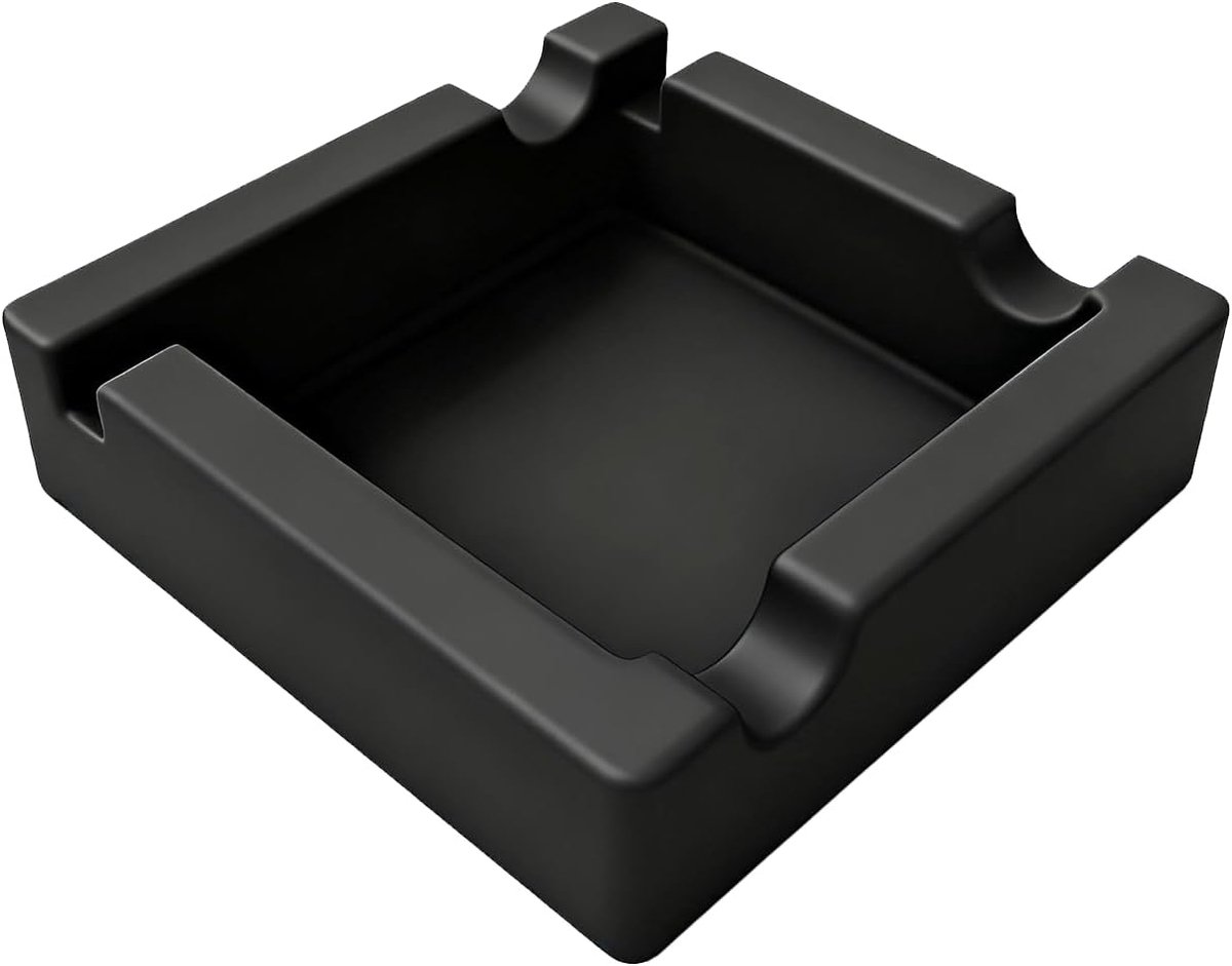 sigarenasbak, antiaanbaklaag, breekt niet, koele grote siliconen asbak voor terras/buiten/binnen/huis, sigarendecoratie met 5 houders, zwarte