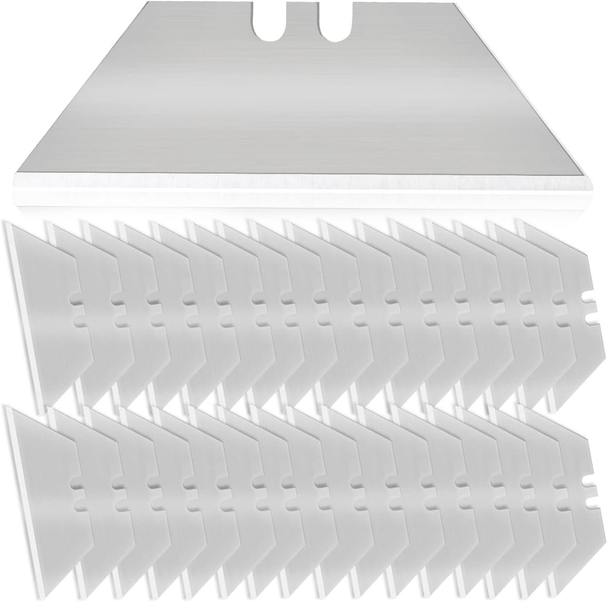 50 reservemesjes, messen van roestvrij staal met dispenser, extra scherpe reservemesjes, ook voor cutters