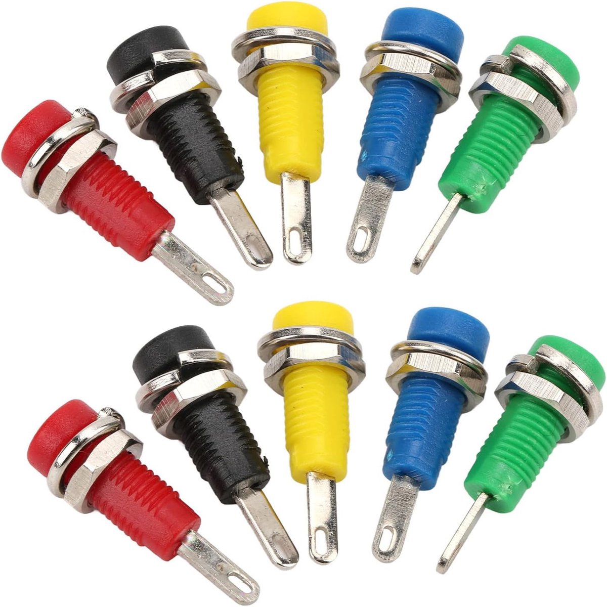 10 STKS 2mm Panel Socket 5 Kleuren Mini Banaan Socket Binding Post Banaan Vrouwelijke Jack Socket Panel/Chassis Mount met Veerplaat voor Omvormers Schepen