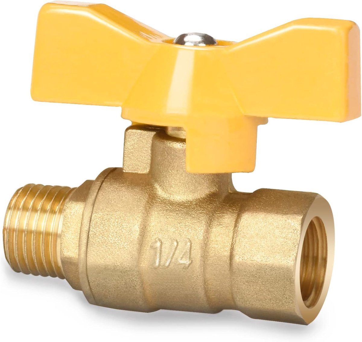 kogelkraan 1/4 inch, afsluitkraan, volledige doorgang, messing kogelkraan 1/4" met vleugelgreep…