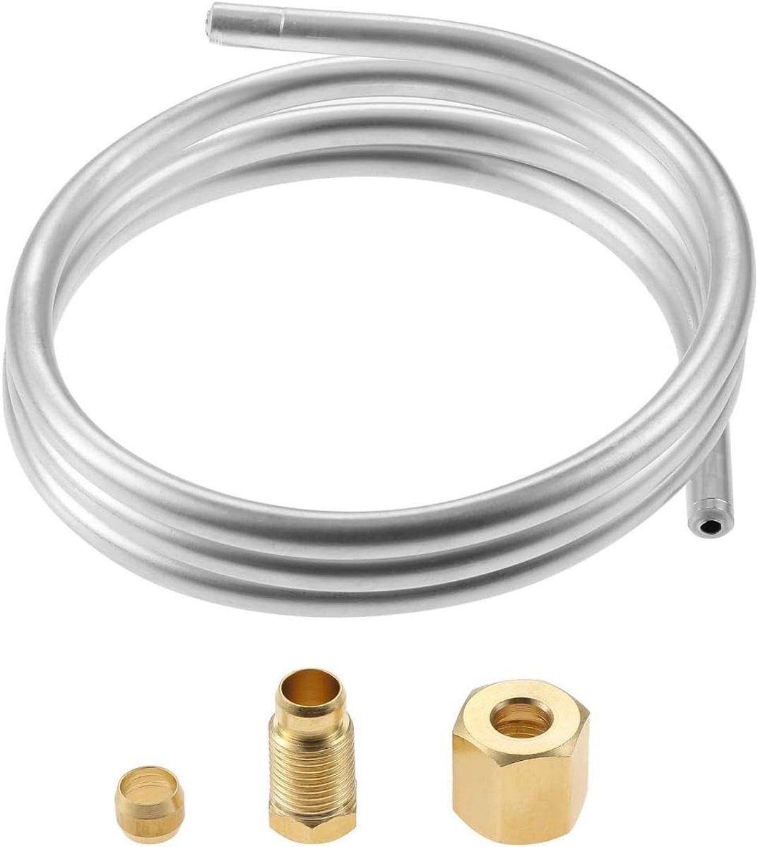 1/4 inch aluminium slang, 39 inch pilotbrander-buis-buisverzameling met compressie olijffittingen M10x1 vrouwelijke en mannelijke moeren, voor gasboilers apparaten
