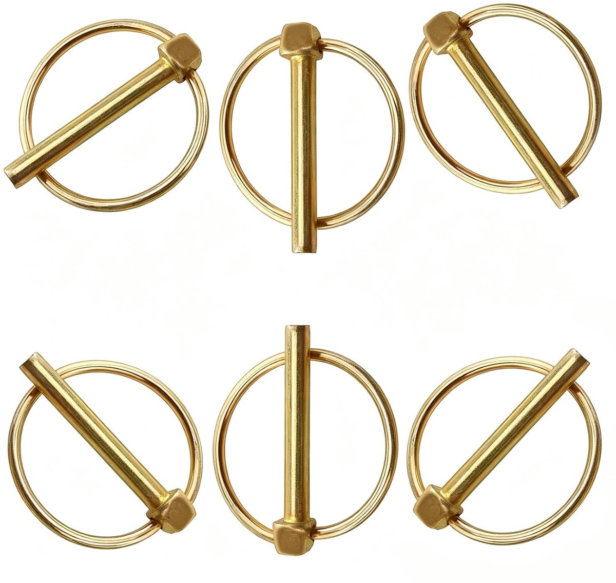 Lot van 6 ronde vouwstiften - 10 x 45 mm - Verzinkte vouwstiften - Veiligheidsvouwstof - Assortimentsset voor boot, fiets, aanhangwagen, tractor, grasmaaier