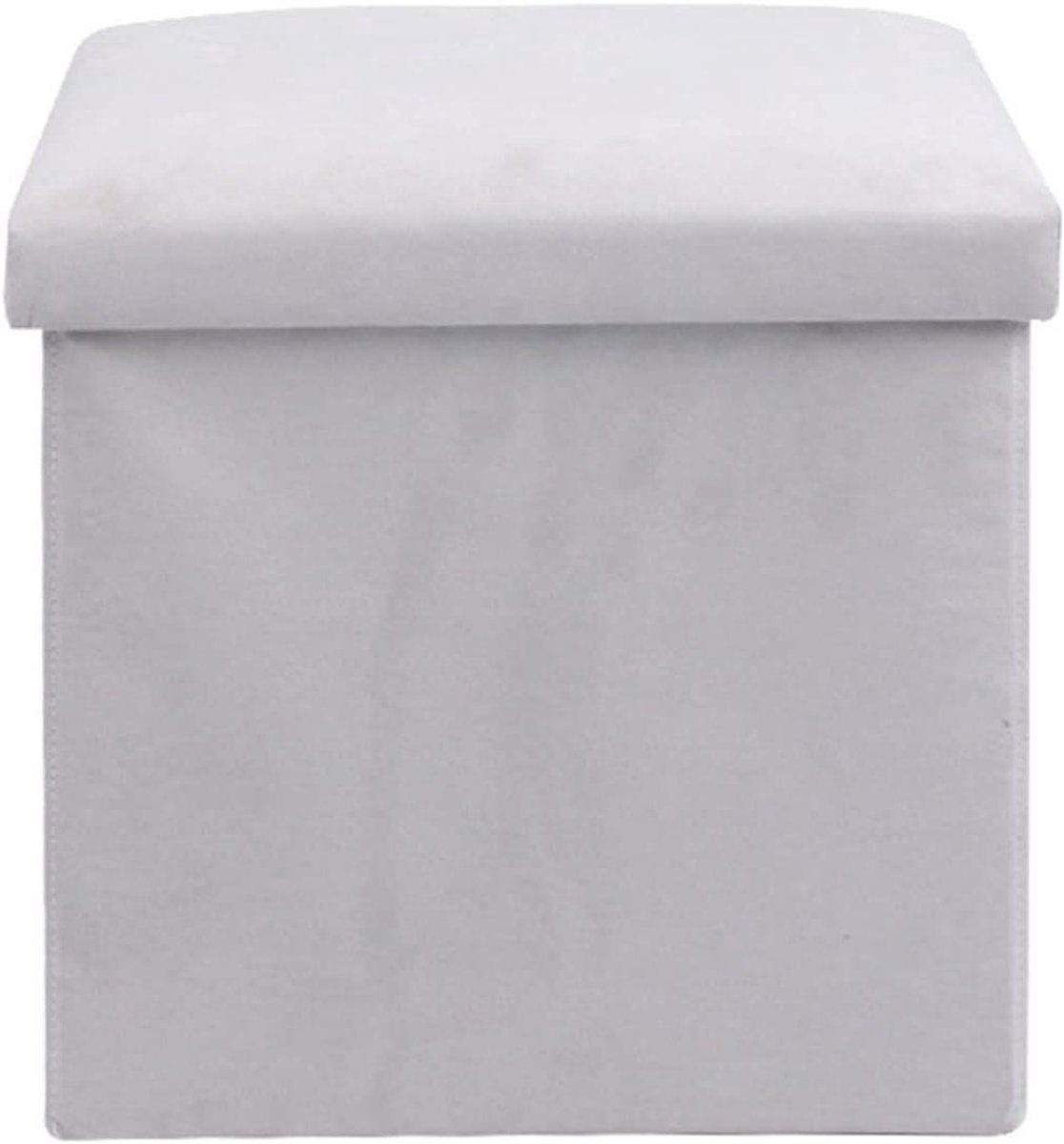 Opvouwbare Opbergpoef - Voetenbank Kruk - Ruimte Organiseren - Met Deksel - 30 x 30 x 32 cm - Blauw