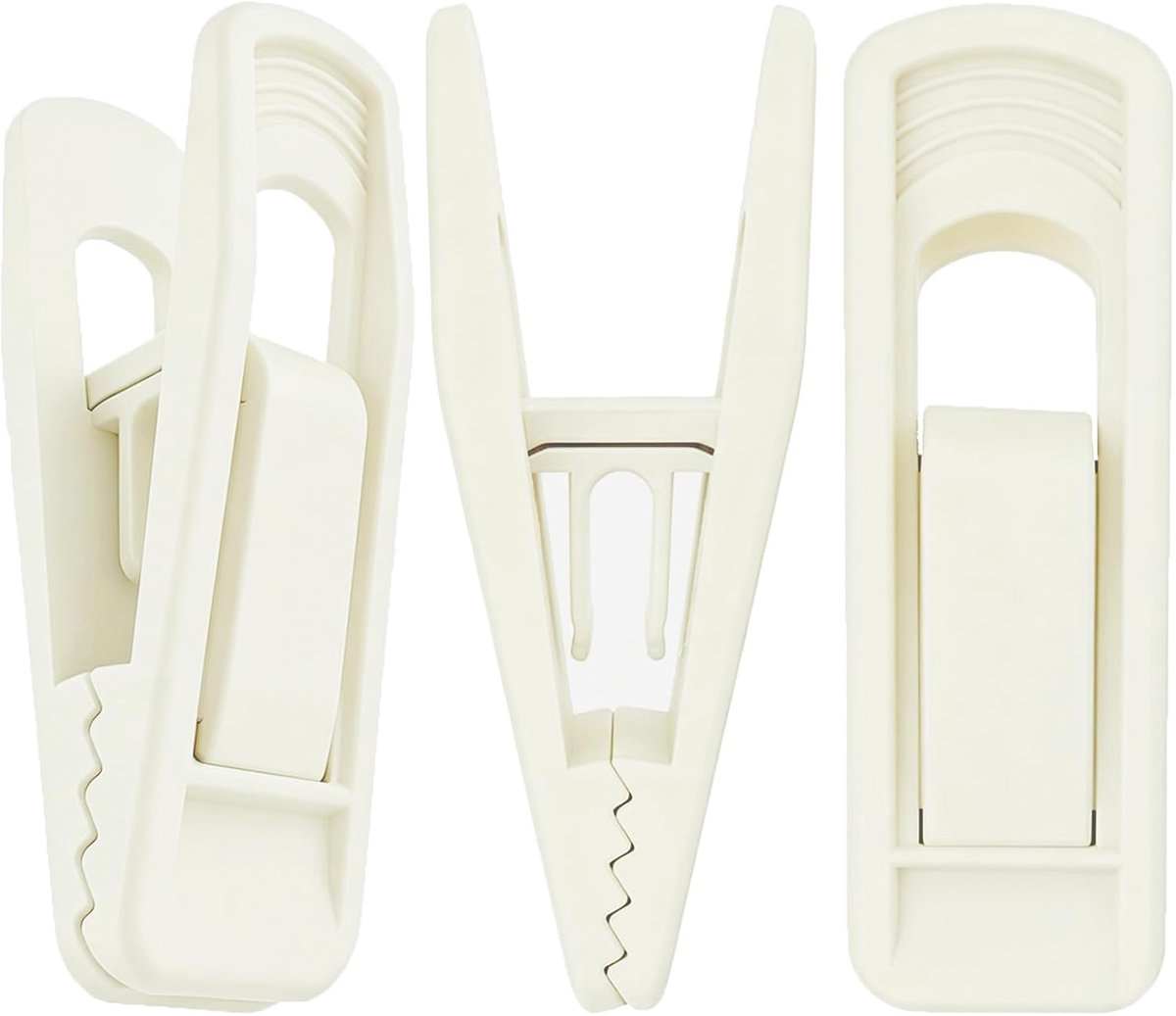 set van 20 fluwelen kledinghaakjes, vinger-broekclips voor fluweel-beflockte kleerhangers, kledingspelden (beige (kunststof))