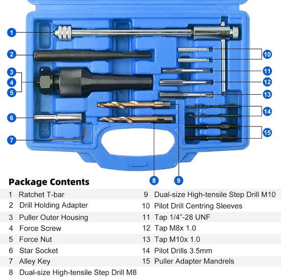Glow Plug Reparatie Kit Voor Demontage Met M8 M10 Draad Voor Audi Mercedes CDI VW Opel — afbeelding 2