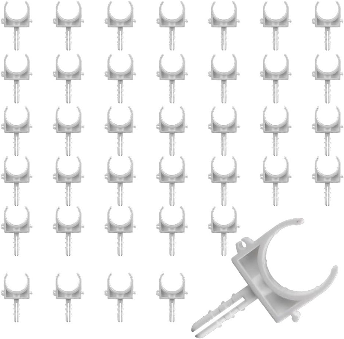 28 Stuks Witte PPR-slangclips,voor het vastzetten van buizen | U-vormig ontwerp,antislipgroeven,3,1x7x1,2cm,binnendiameter:2.5cm,voor diverse soorten buizen (exclusief schroeven)