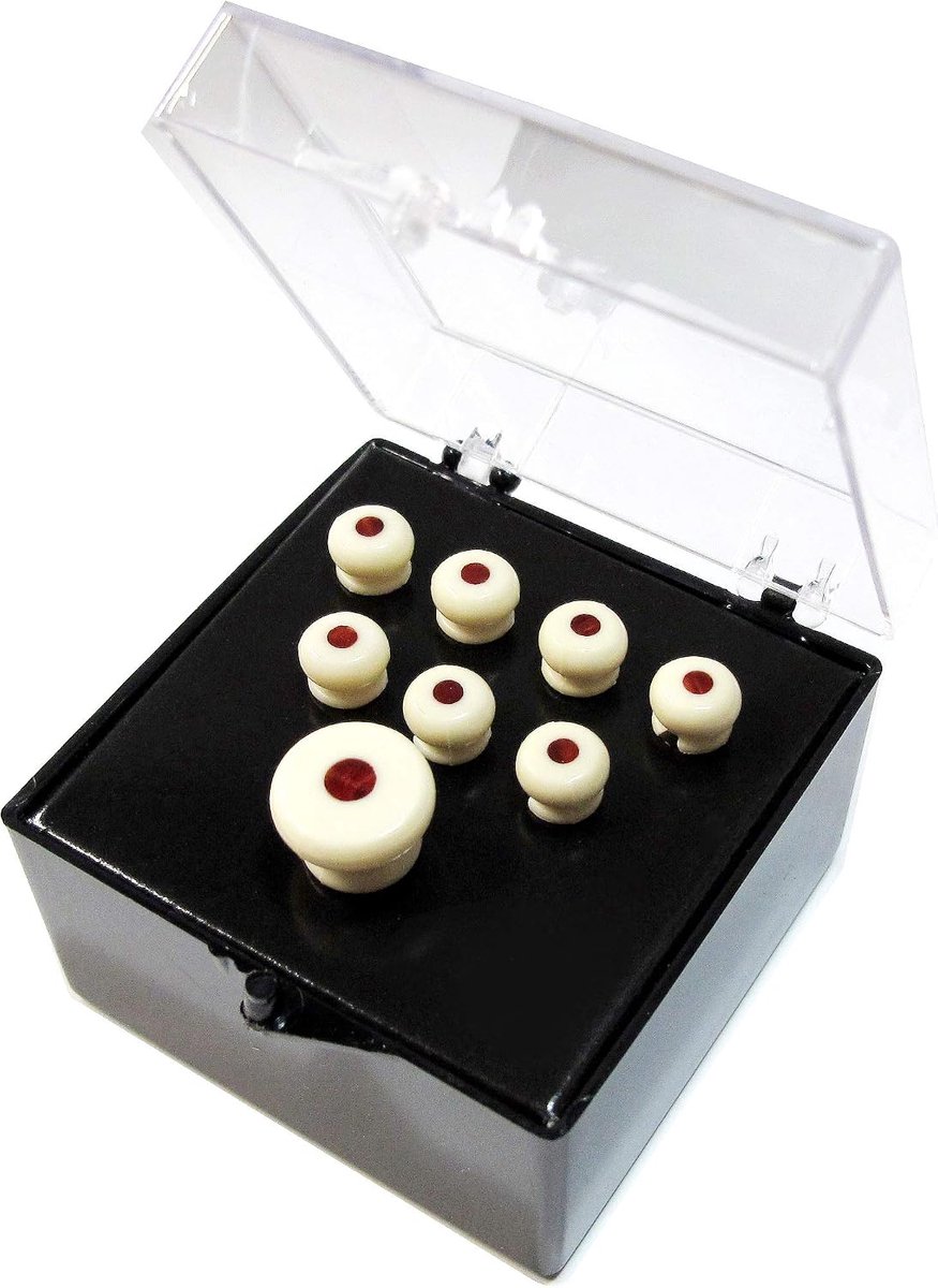 18APP60 Bridge en End Pin Set, Wit Met Tortoise Inlay