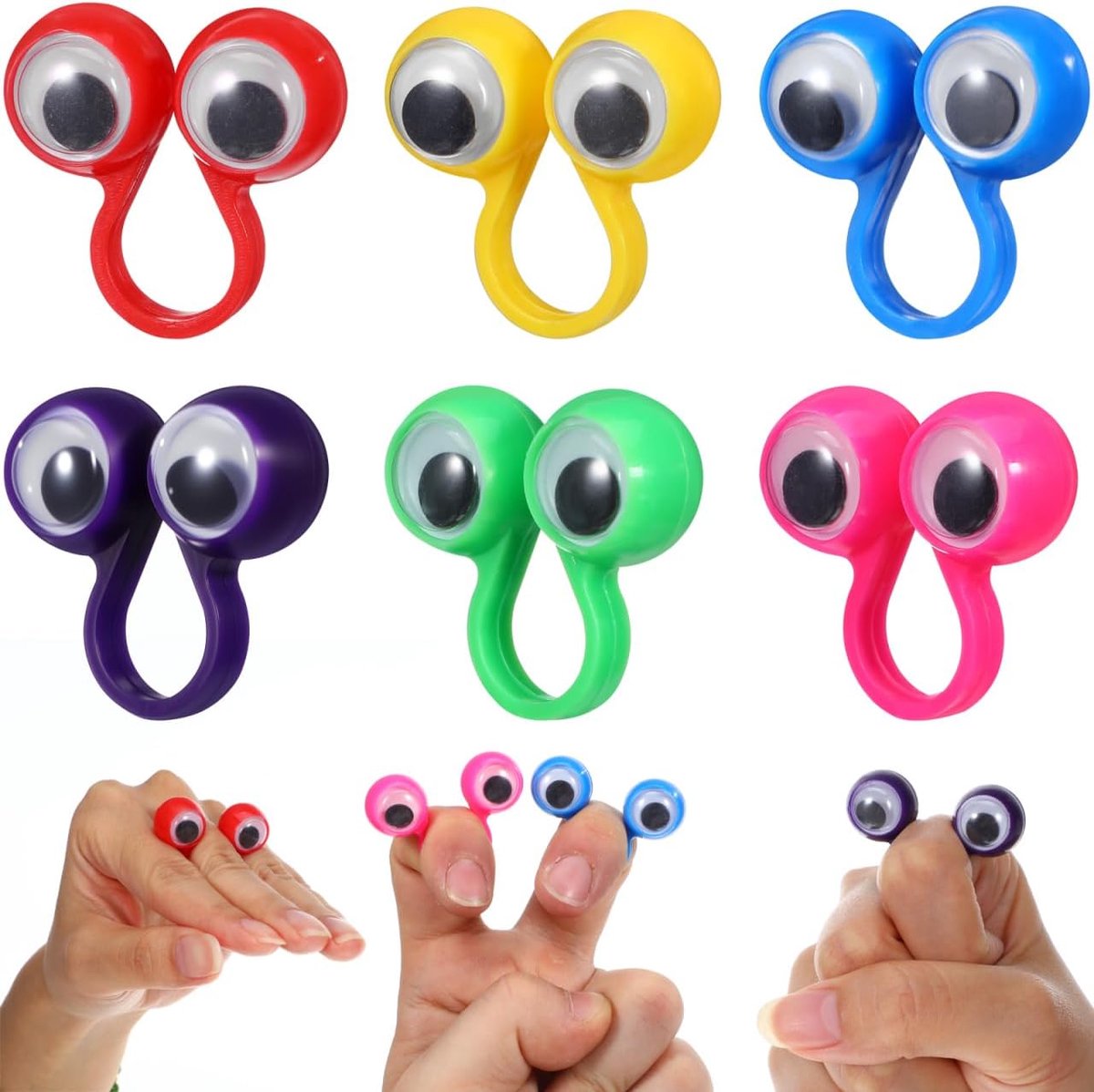 Vingerpoppen ogen vingerpoppen Googly Party gunst oogvinger speelgoed vingerogen sokkenpop nieuwigheid vingerpoppen ring poppentheater kind puzzel glazen