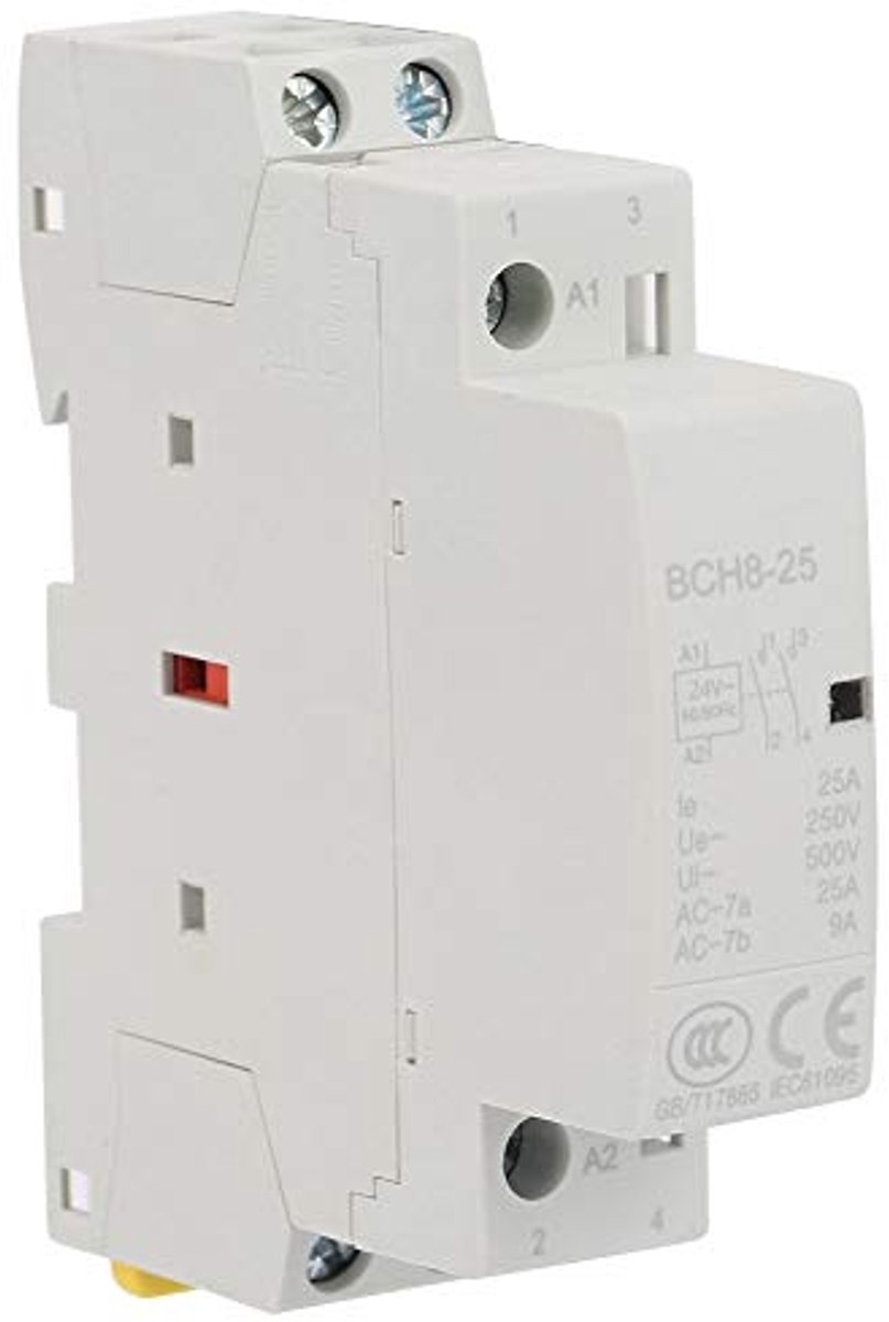 2-polig 25 Amp 24V AC-schakelaar 2P 2NO 50/60HZ DIN-rail huishoudelijke AC-schakelaar Schakelaars
