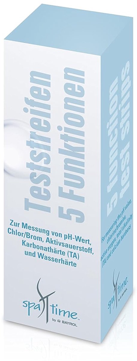Teststrips whirlpool wateranalyse - 50 stuks - meet pH, chloor, actief zuurstof, alkaliniteit en hardheid - ShopVlot