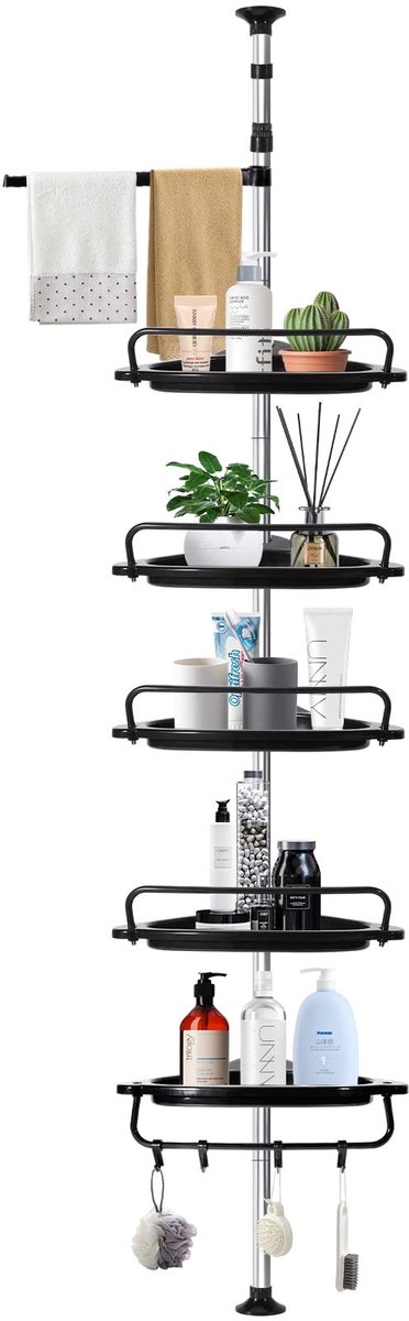 Omgoods - Verstelbare Douche Rek Zonder Boren Met 5 Mandjes
