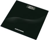 Grundig Digitale Personen Weegschaal - Weegschaal tot 180kg - Personenweegschaal meet in kg/lb - Precisieweegschaal tot 500gr Nauwkeurig - met Digitaal Display - Zwart - Glas