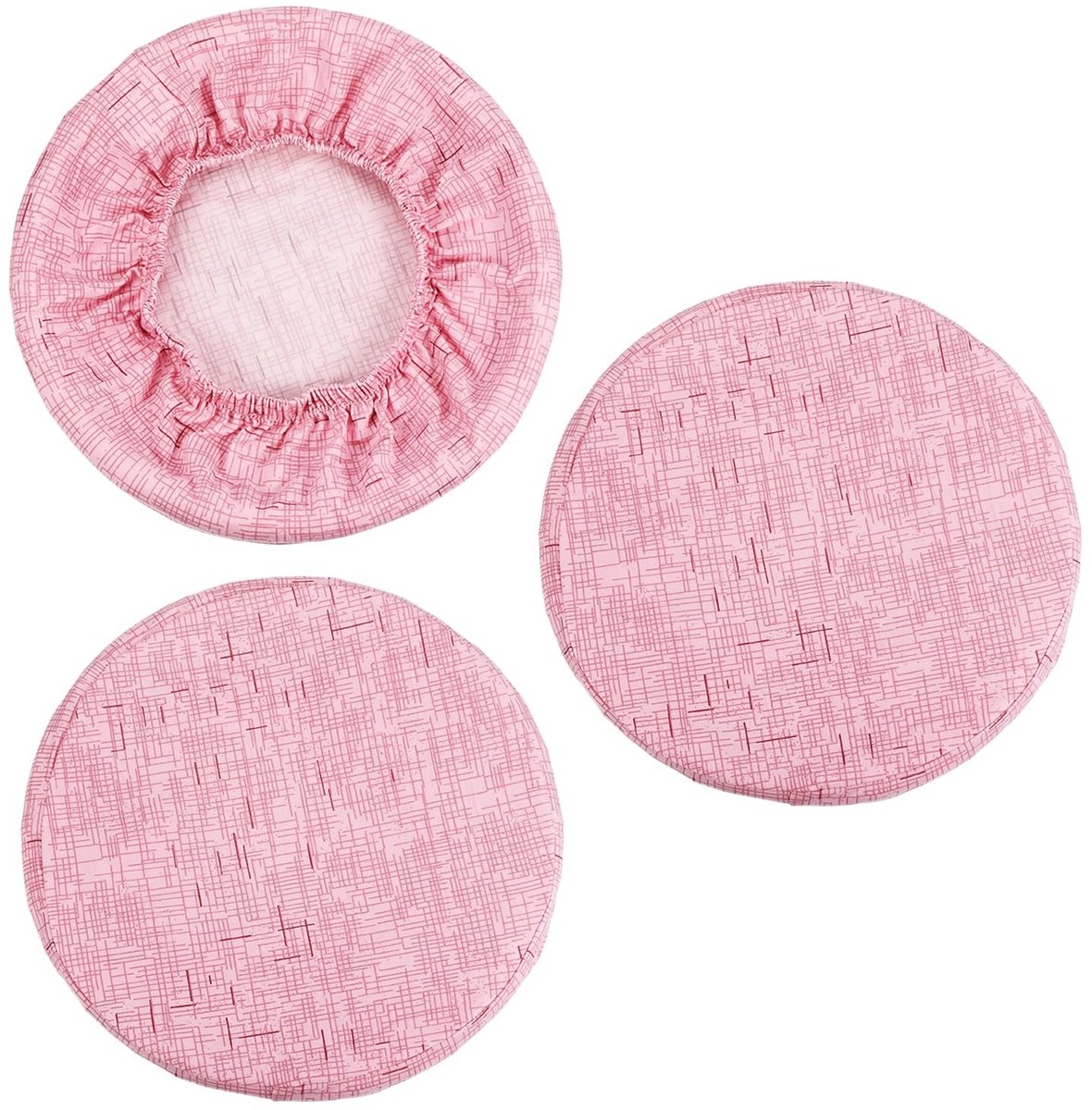 Omgoods - Set van 3 Wasbare Elastische Krukhoezen voor Barkrukken 12-14 inch, Roze