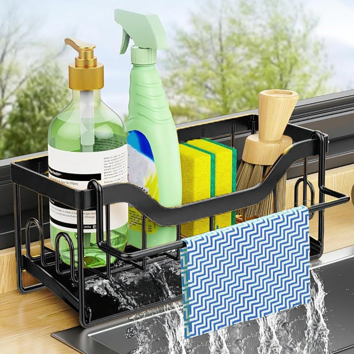 Omgoods - RVS Afwasmiddelhouder met Automatische Druiplade