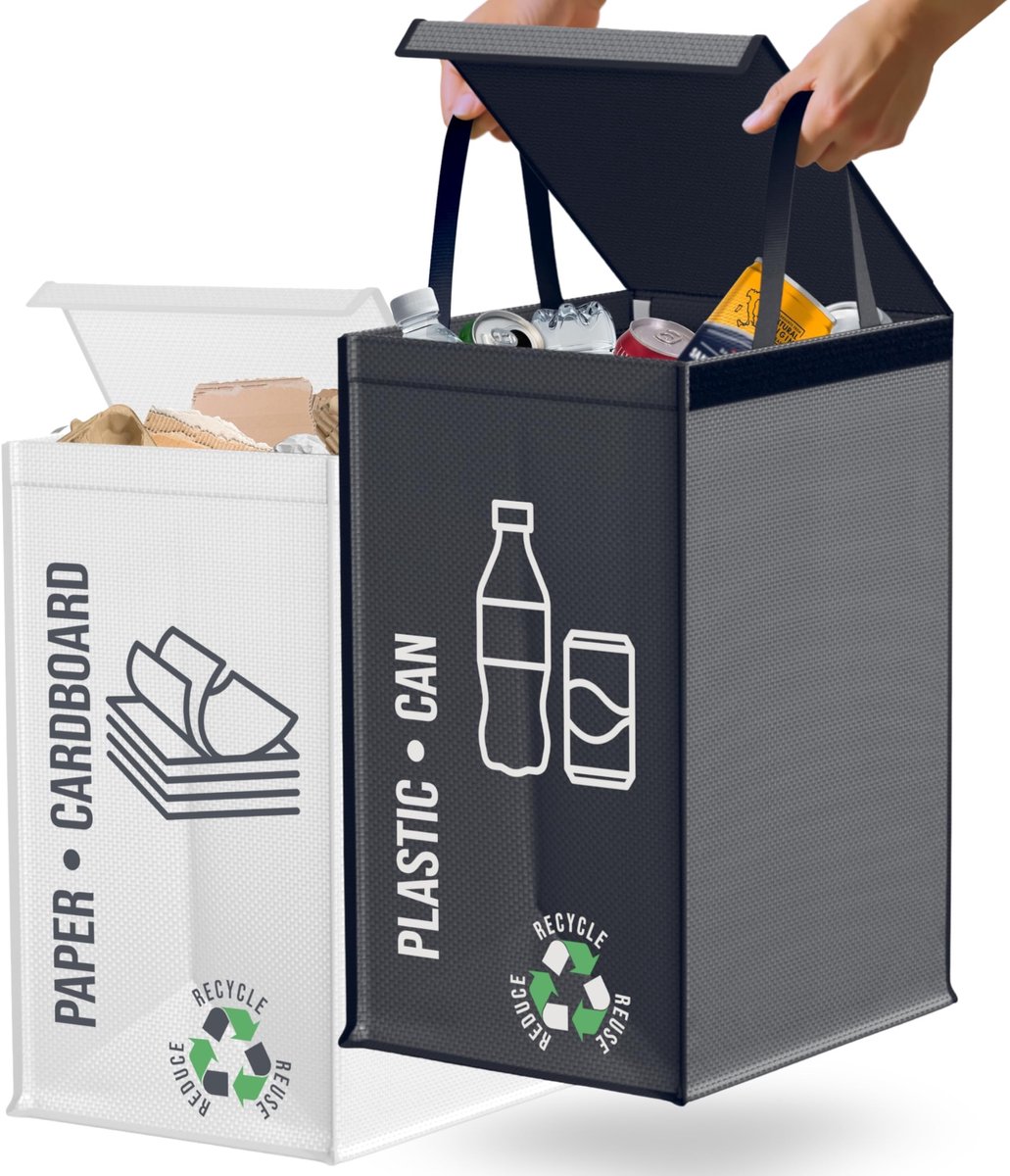Omgoods - Set van 2 Recycling Afvalbakken van 50L