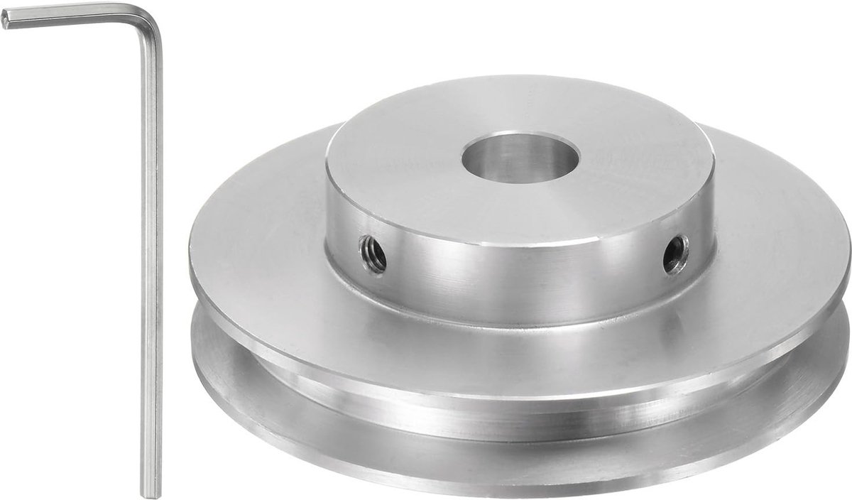 Omgoods - Enkele Groefriemschijf 8 mm Vaste Boring 60 mm Buitendiameter Aluminium