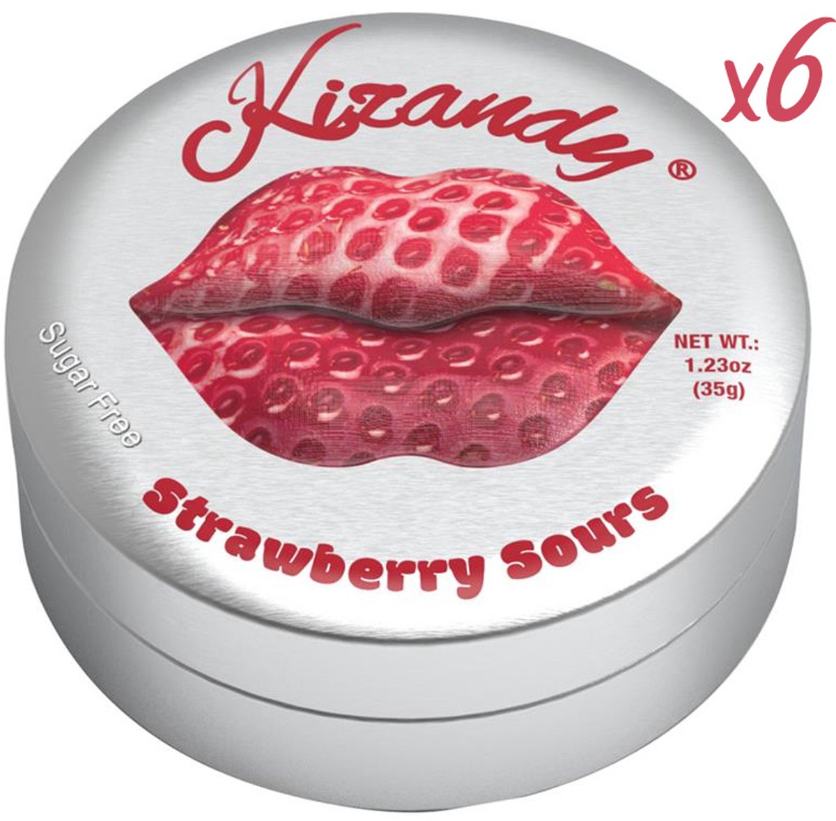 Kizandy - Suikervrije zuurtjes - Strawberry - tinnen verpakking