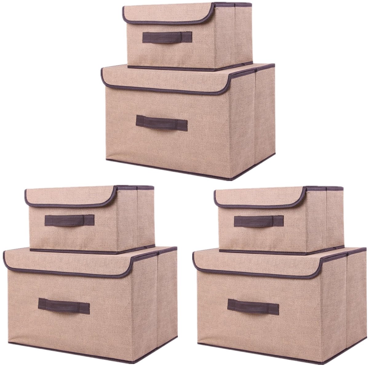 Omgoods - Set van 6 Vouwbare Opbergdozen met Deksel voor Kleding