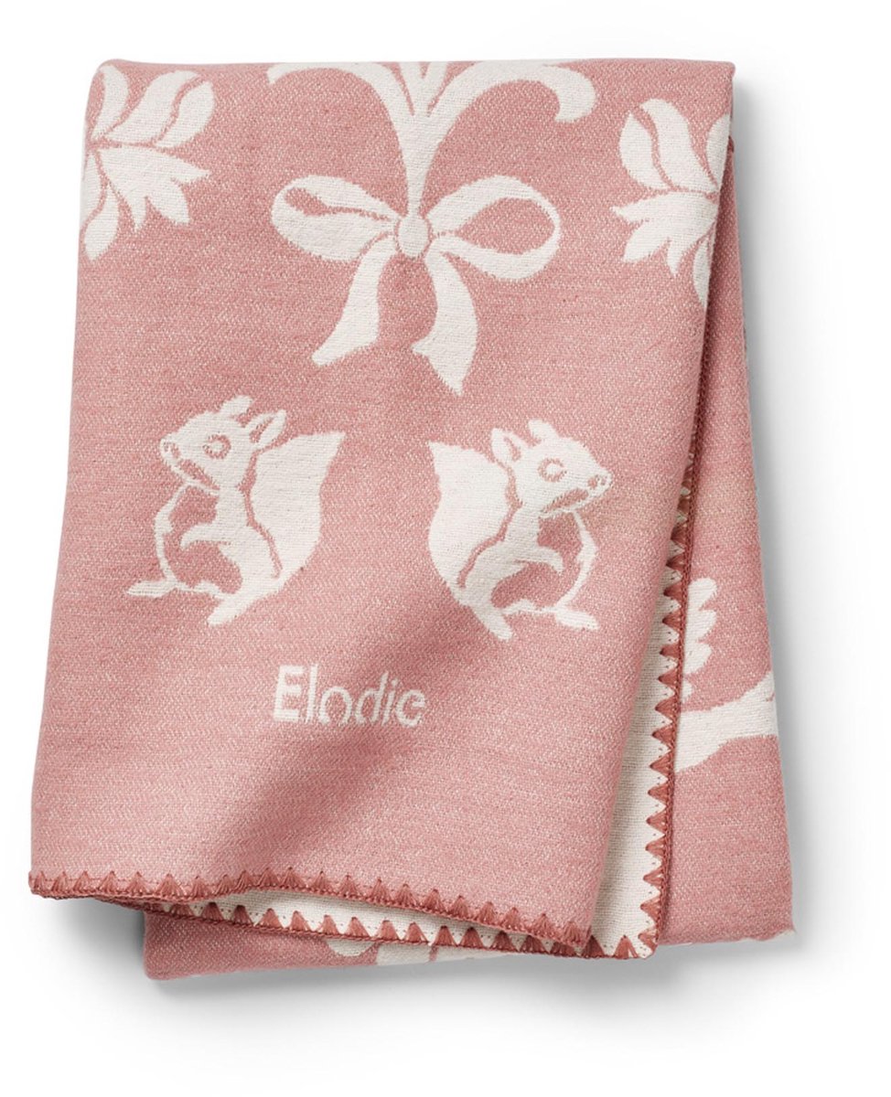 Elodie Jacquard Deken - Baby deken - Dekentje - Katoenen dekentje - 75x100 cm - Wiegdeken - Mullberry Pink