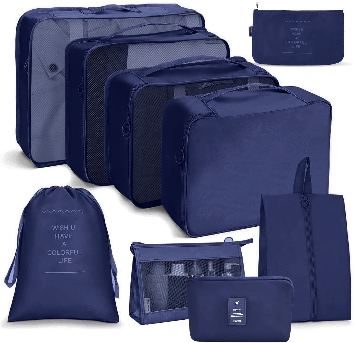 Omgoods - Koffer Organizers Set - 9 Stuks Waterdichte Opbergzakken
