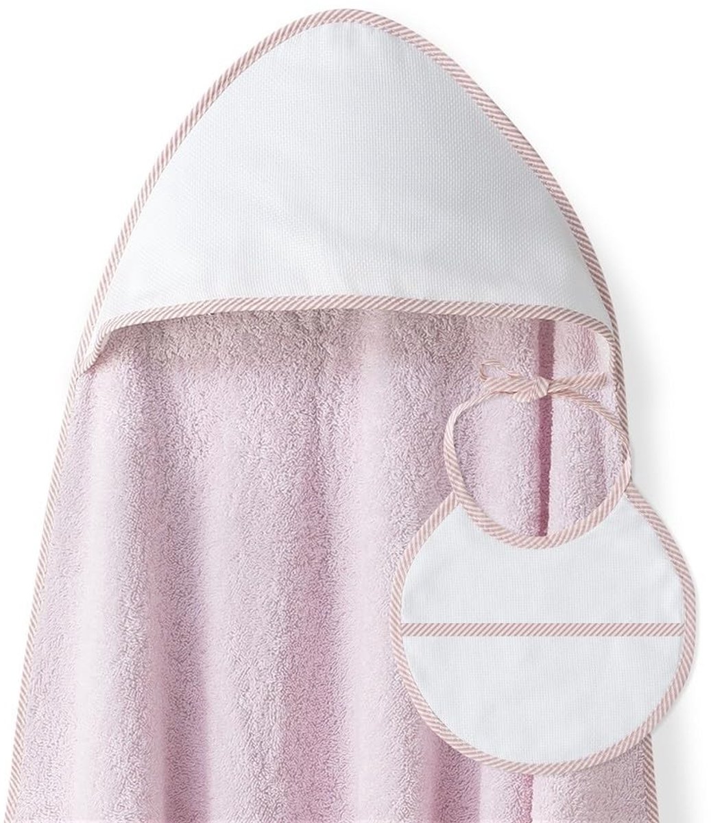 Omgoods - Baby Badhanddoek 100 x 100 cm met Kap in Roze Katoen