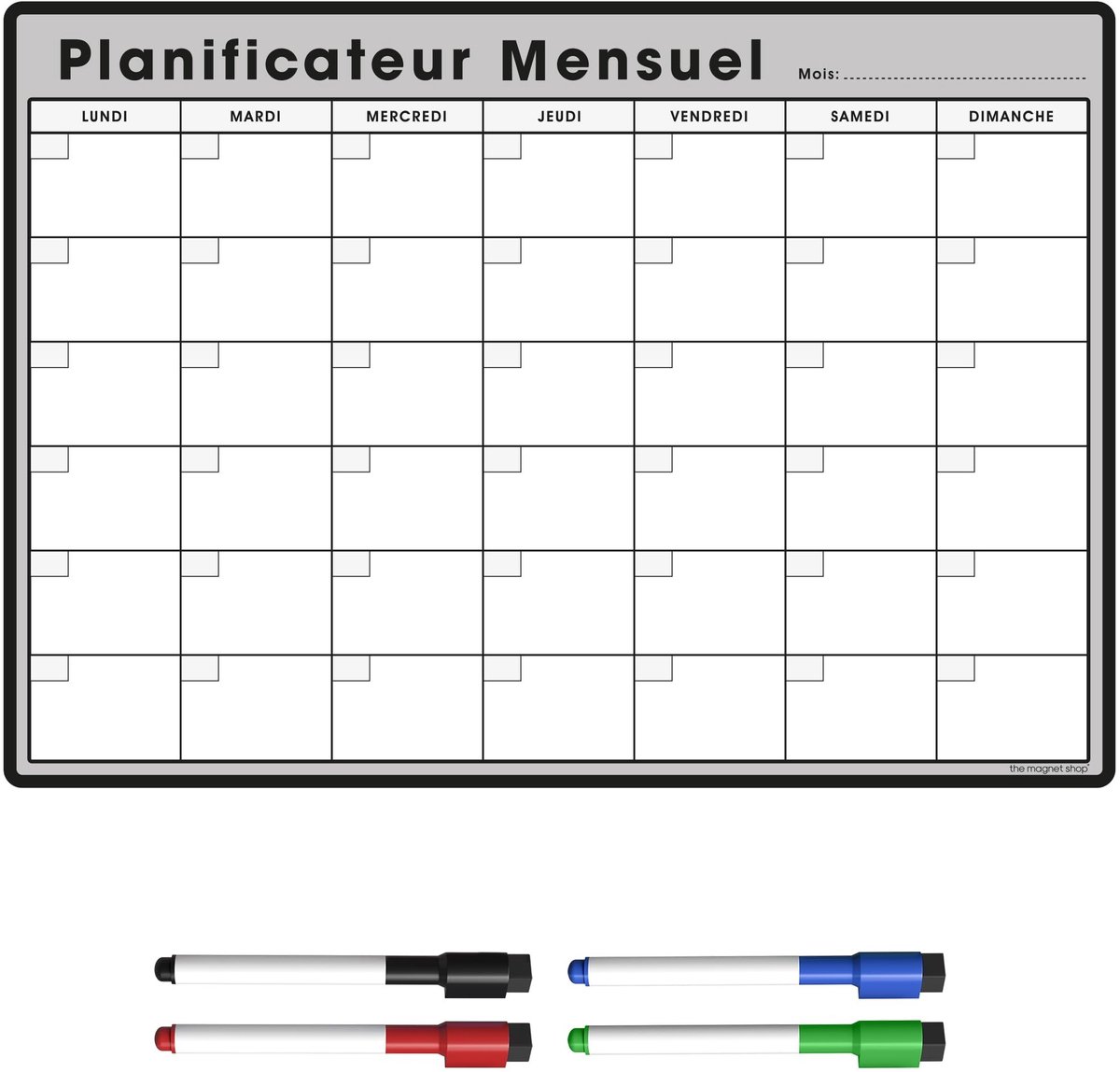 Omgoods - Magnetische Maandkalender voor de Koelkast A3 - Witteboard Planner