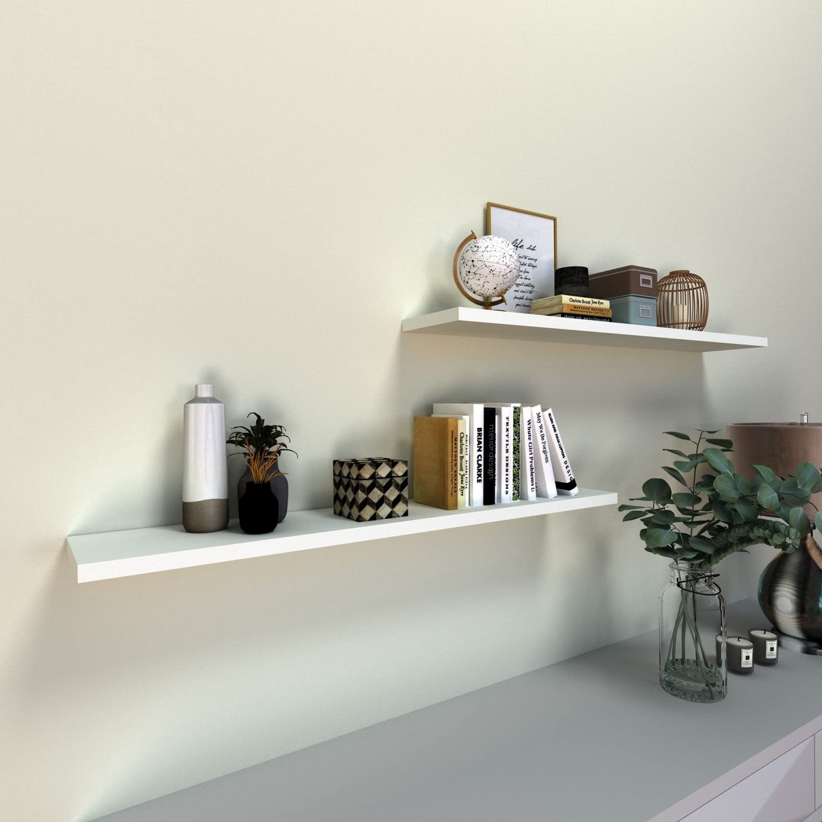 Omgoods - Houten Wandplank 110 x 20 x 2.5 cm met een Draagkracht van 25 kg