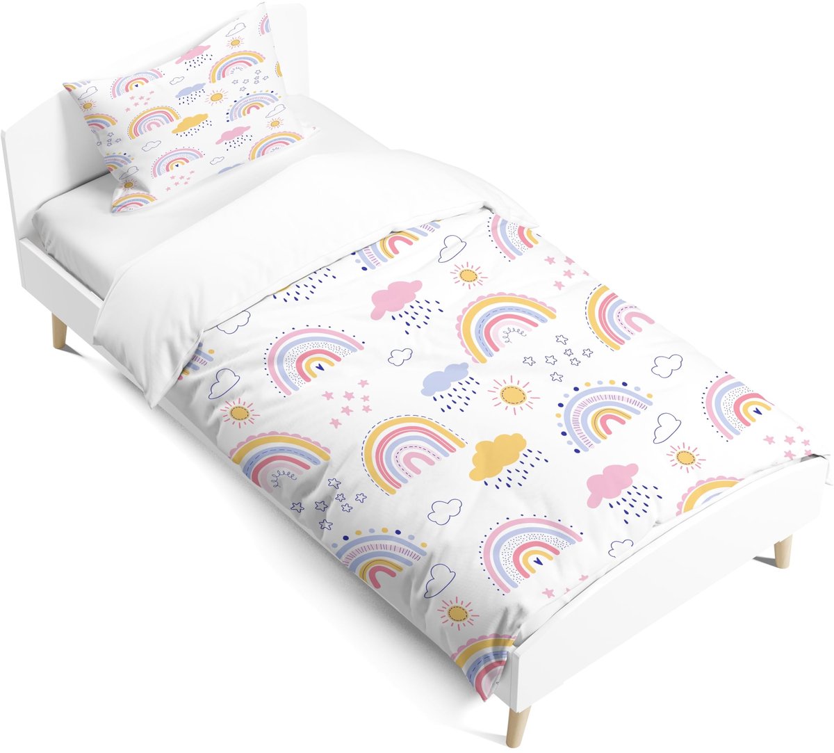 Omgoods - Rainbow Girls Beddenset - Dekbedovertrek 140x200 cm met Kussensloop 65x65 cm