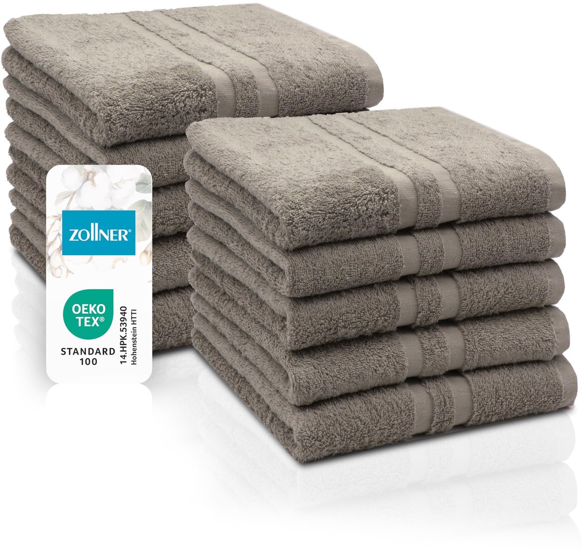Omgoods - Set van 10 Katoenen Handdoeken 50 x 100 cm Fango
