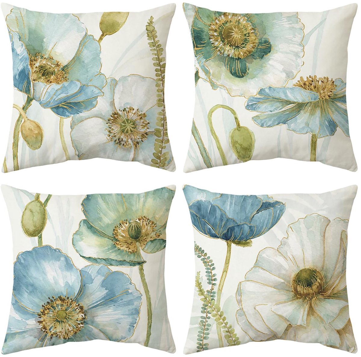 Omgoods- Kussensloop 45x45 cm - Set van 4 - Decoratieve Kussenhoezen - Onzichtbare Ritssluiting - Luxueus Design - Geschikt voor Bank/Bed/Stoel - Kussenhoes