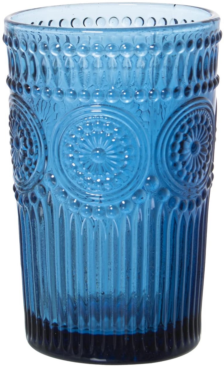 Omgoods - Set van 6 Hoge Glazen in Blauw voor Drinken