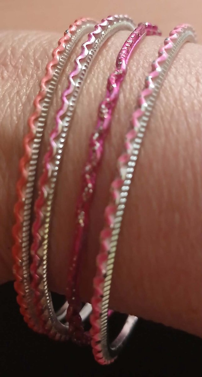 Armbandenset in rose/pink 4 stuks | Armbandenset | Rose | Pink