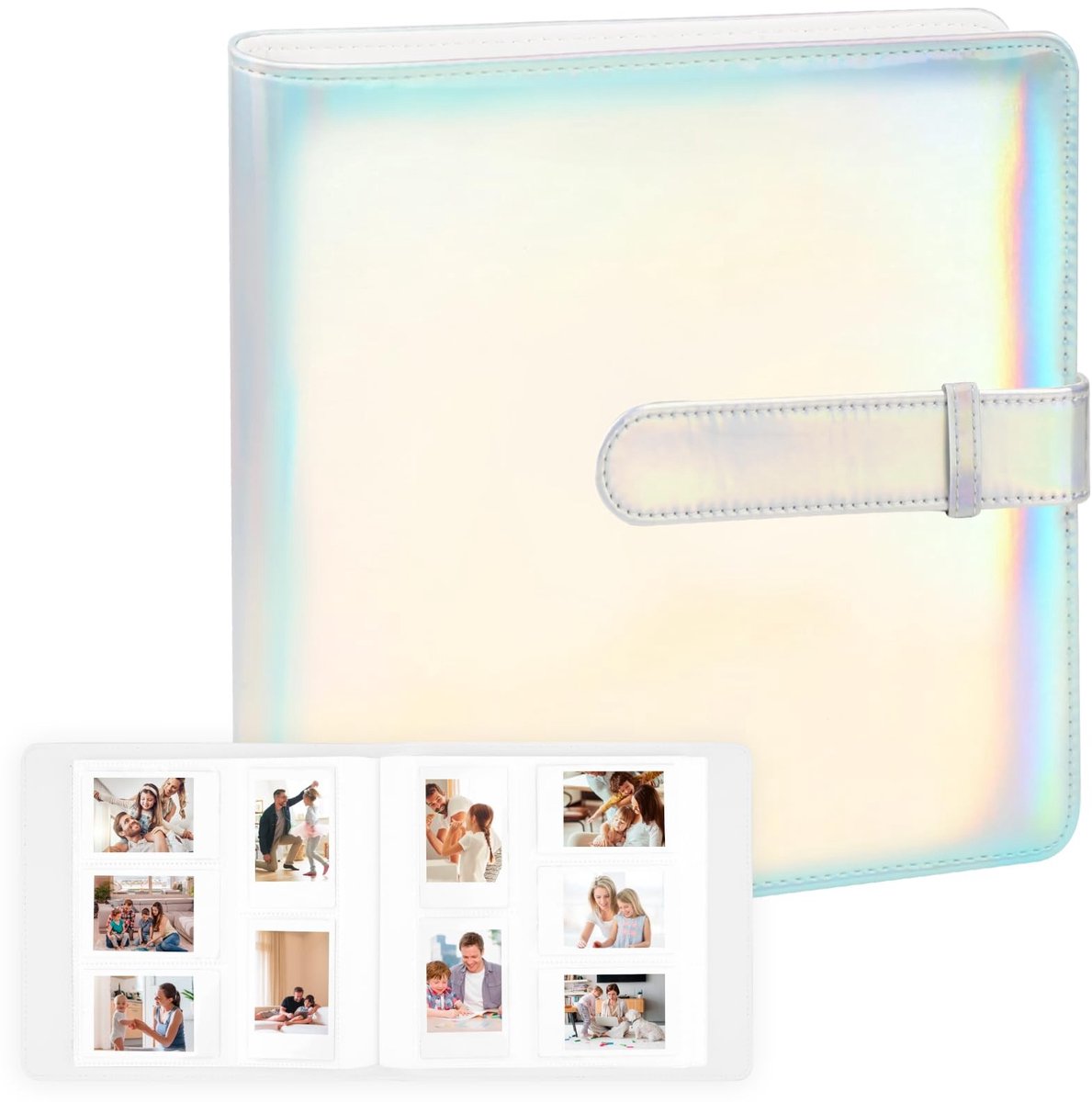 Omgoods - Fotoalbum voor Instax Mini & Polaroid Foto's met 360 Compartimenten in Zilver
