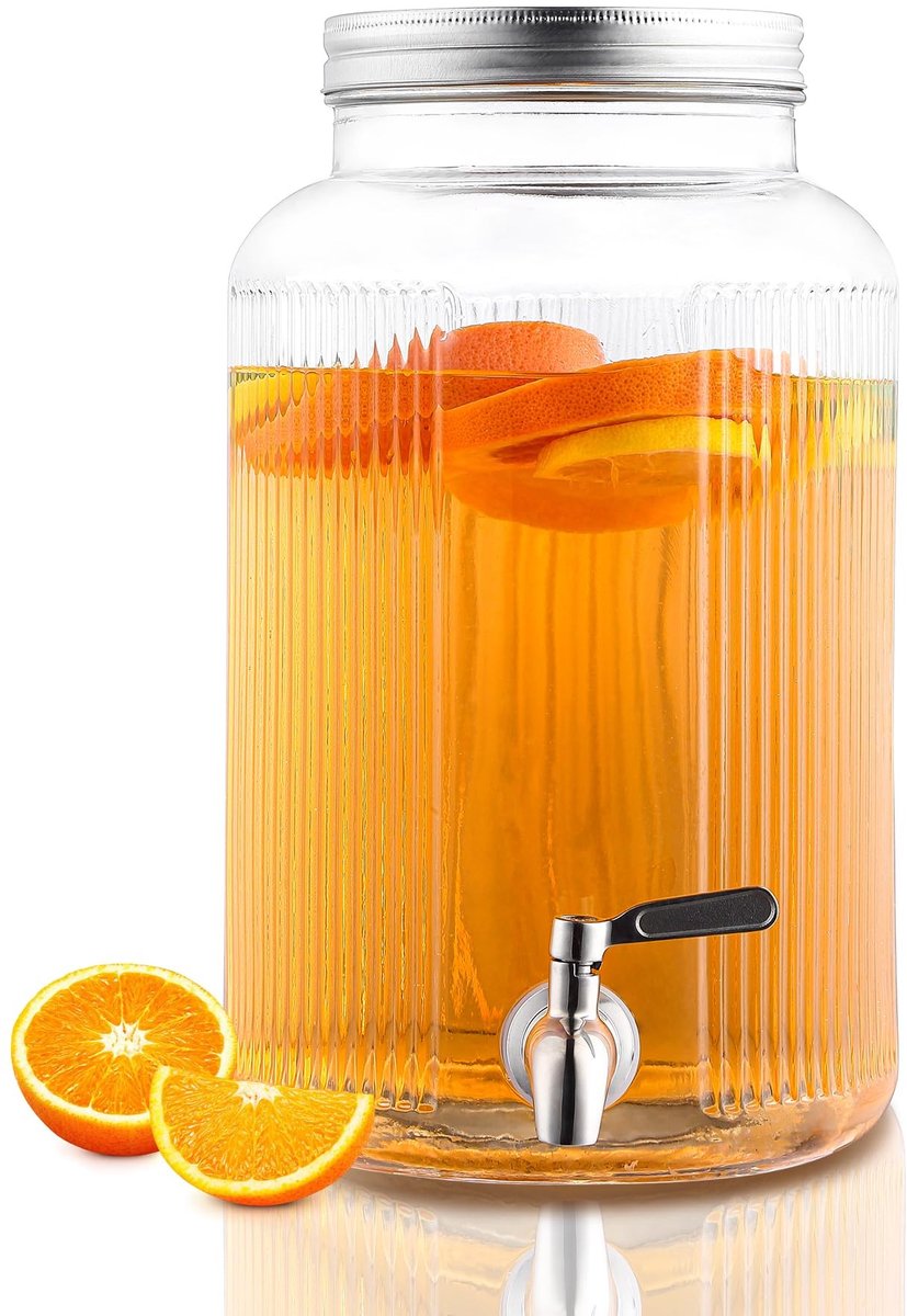 Omgoods - Glazen Drankdispenser met Kraan - 5.5L voor Iced Tea en Limonade