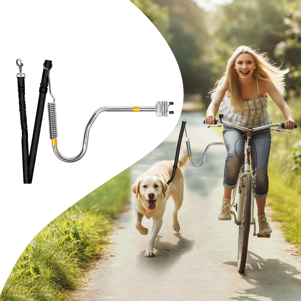 Omgoods - Handsfree Hondenfietsriem met Schokabsorptie - Voor Jogging en Fietsen