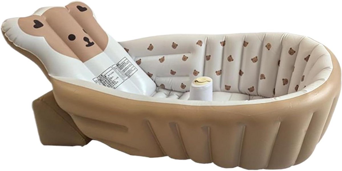Opblaasbaar Babybadje - Reisbadje Kinderbad - Veilig Baden - Zacht Steunkussen - 90 x 55 cm - Meerkleurig
