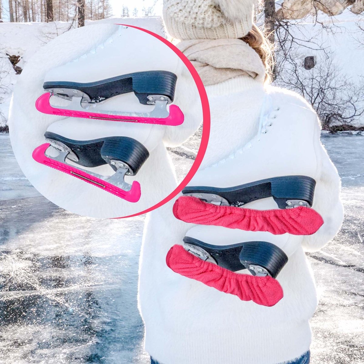 Omgoods - Skate Guards & Soakers Kit - Beschermers voor Schaatsen (Roze)