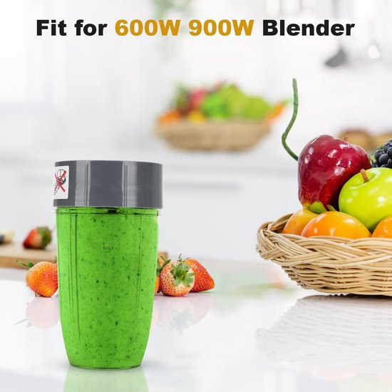 Dailygoods- Blenderbeker 24 OZ - Vervangend Extractormes - Compatibel met Nutribullet 600W/900W - Roestvrij Staal - Vaatwasmachinebestendig - Food-grade Siliconen Afdichting - Mixbeker van Dailygoods — afbeelding 3
