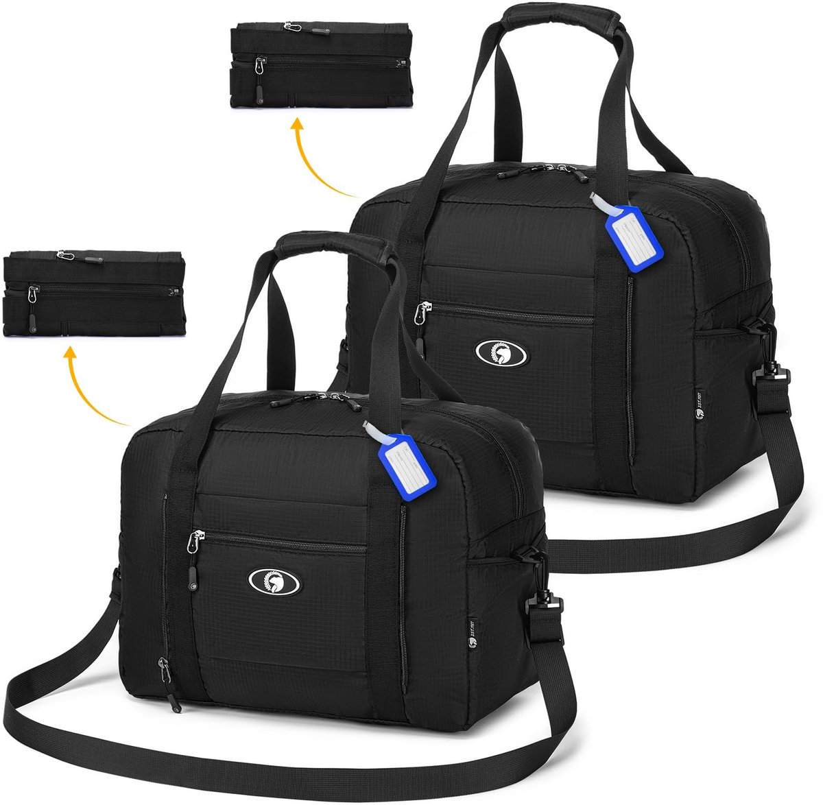 Omgoods - Set van 2 Opvouwbare Reistassen voor Cabin Luggage 40x30x20cm