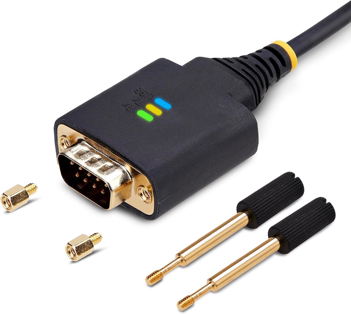 30cm USB naar Serieel Adapterkabel, FTDI (1P1FFC-USB-SERIAL) | COM Retention, LED Indicators, Verwisselbare DB9 schroeven/moeren