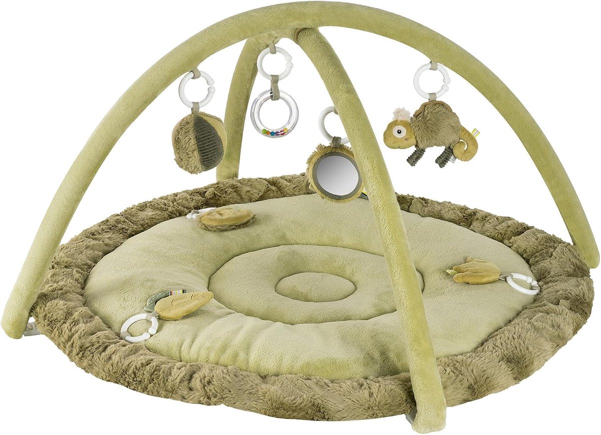3D-activity-deken kameleon – speelboog met 5 afneembare speeltjes voor baby's – spel & plezier in liggen, zitten en kruipen, voor baby's en peuters vanaf 0+ maanden