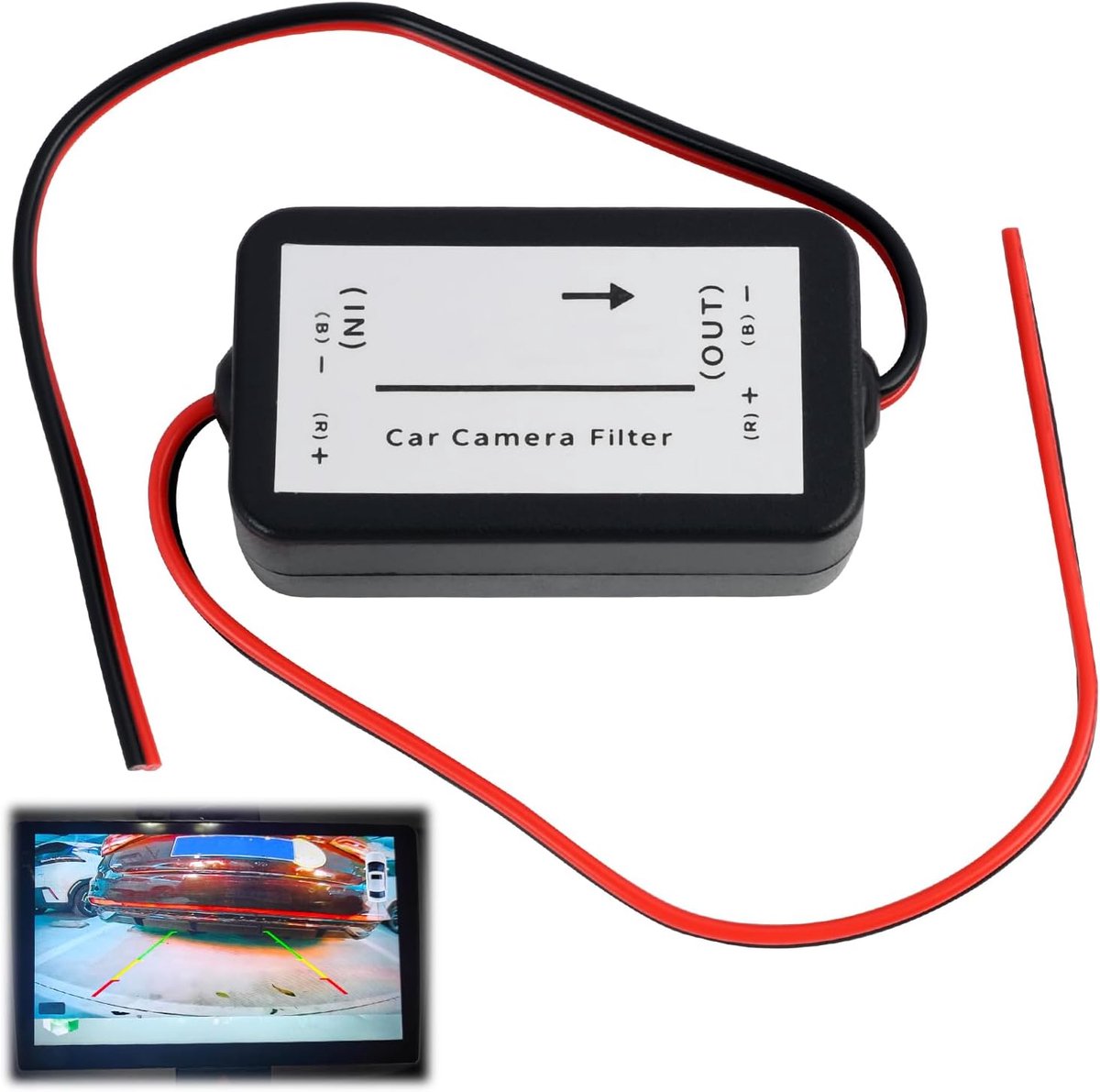 12V DC filter for car rear view camera, rectifier, signal filter rear view camera, power relay and capacitor, Suitable for German and American vehicle series