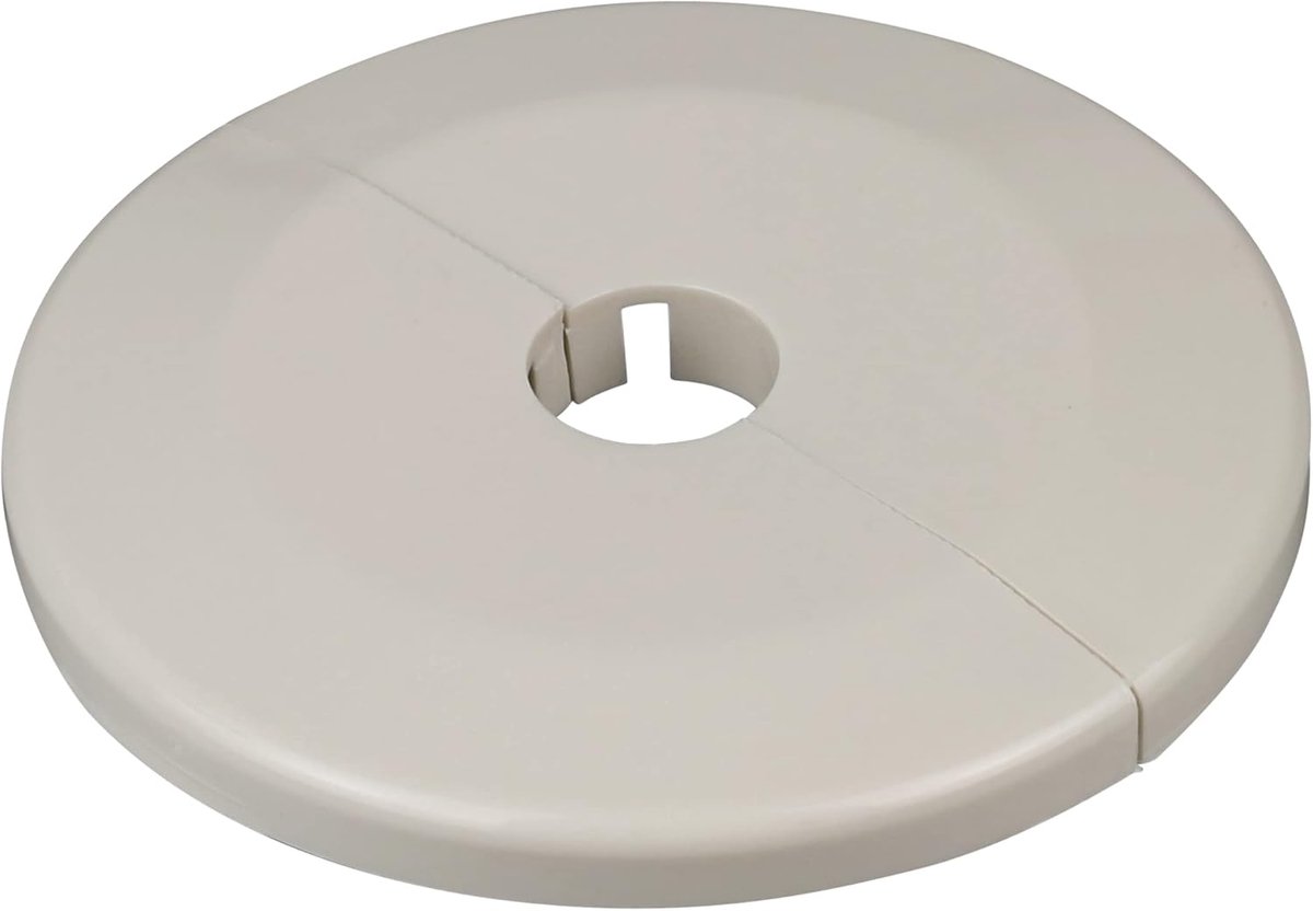Verwarming buisrosettes 2 stuks - grote diameter 65 mm - cream wit RAL 9001 - nette afwerking bij radiatoren - ShopVlot